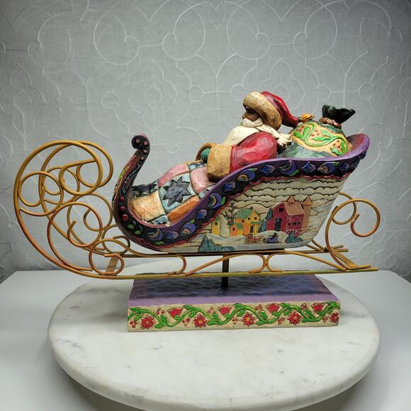 Jim Shore Heartwood Creek Delivering Joy Figurine XL Santa in Sleigh 2004 - Picture 4 of 16
